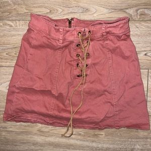 Forever 21 Pink Tie Up Mini Skirt